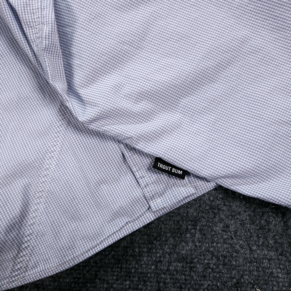 Orvis Shirt Mens XL Blue Gingham Trout Bum River Guide Fishing Button Up Pockets - Picture 11 of 13